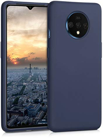 kwmobile Handyhülle für OnePlus 7T Hülle - Case Silikon - Kabelloses Laden - Schutzhülle Cover in Marineblau