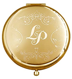 Taschenspiegel Handspiegel mit Gravur Farbe Gold