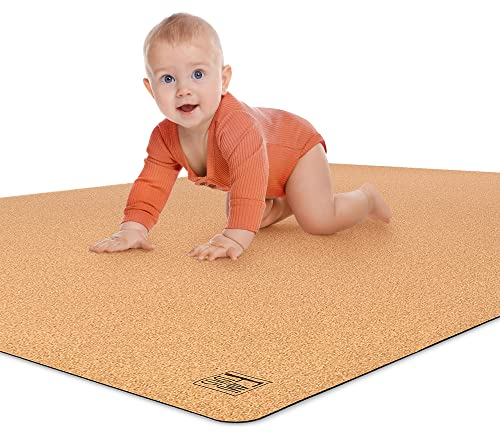 Famifidus Alfombrilla para Gatear, sin sustancias nocivas, para niños, de Corcho y Caucho Natural, Ideal como Base de Juego, Juego y Alfombrilla para Gatear (180 x 135 cm)