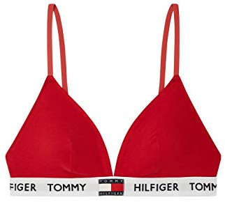 Tommy Hilfiger Women Triangle Cup Bra Stretch, Red (Tango Red), M