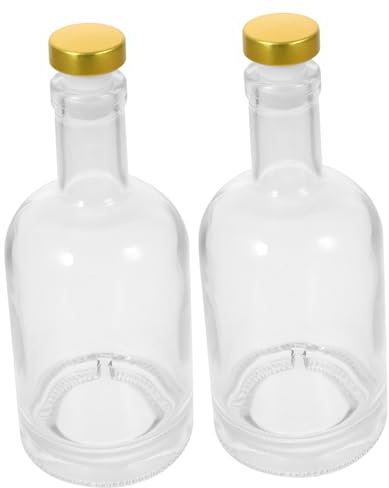 BESTonZON 2pcs Thickened Decanter Liquor Bottle for Home Bar and Parties Easy Pour Wide Opening Sturdy Base Elegant Design