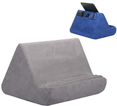 SHUOXI Support de Tablette - Coussin Souple - Coussin Multi-Angle - pour iPad, liseuse, smartphones, tablettes, lecteurs de Livres, magazines, Livres et magazines, Gris