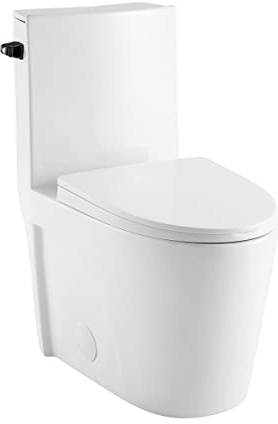 St. Tropez One Piece Elongated Toilet Side Flush 1.28 gpf with Black Hardware