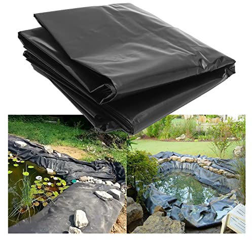 Revêtements de Bassin avec sous-Couche Gratuite, Pliable et imperméable, Bassin préformé d'aménagement paysager Durable en PEHD (Couleur : Noir, Taille : 9x20m)