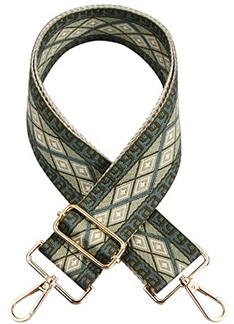 Laughhe Correas de Repuesto para Bolso, Correa Ancha Ajustable para Bolso de Hombro con Ganchos giratorios, Correas para Bolso, Bandolera, Correa Larga para Bolso Cruzado (Verde)