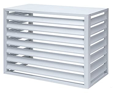 Abdeckung Für Klimaanlage Cover Schutzgitter für Klimaanlagen und Wärmepumpen Aluminium Klimaanlagen abdeckung Mülltonnenbox Gartenbox Müllbox Schutzgitter Verkleidung ( Color : Wit , Size : 1.5P: L10