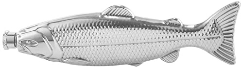 Moovul 1Pc Fish-Shape Hip Flask 5Oz Bottle Pocket Flask Steel Party Drinkware for Outdoor Sliver