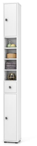 GIANTEX 71” Tall Slim Bathroom Storage Cabinet (White)