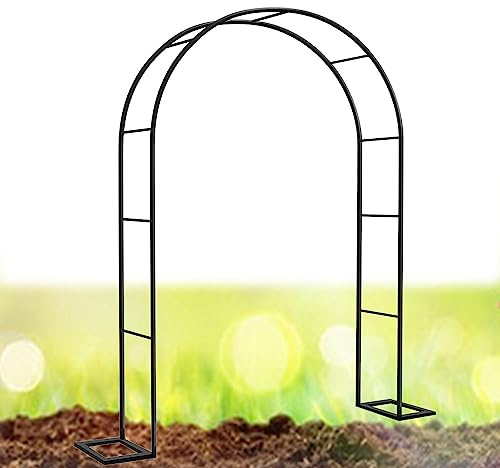 ARtsim 120 180 160 280 cm Breite Rosenbögen Rankgitter Gartenbogen für Kletterpflanzen Hochzeit Deko Torbogen Rosenhilfe Spalier Metall stabil (Color : Schwarz, Size : 180cm x 220cm)