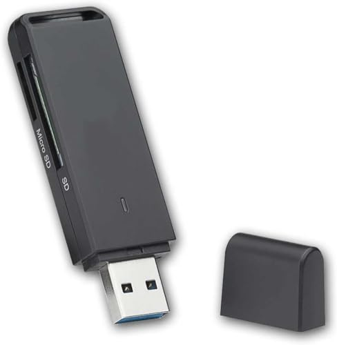 goobay USB 3.0 Kartenleser für SD und microSD, 2-in-1 Speicherkartenlesegerät, SDXC/SDHC Adapter, SuperSpeed 5Gbit/s, für Laptop, PC und TV