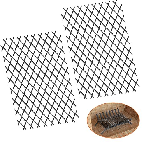 GCGOODS Fireplace Grate Ember Retainer, Steel Retainer Ember for Fireplace Grates, Fireplace Burning Accessory, Fit for Most Fireplace Indoor & Outdoor, Black, 2 Pack (12 x 7.5 inch)