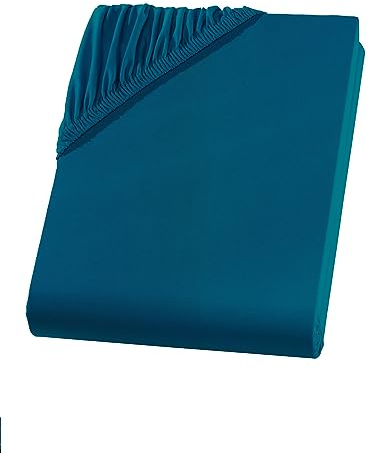 Visaggio Mikrofaser Spannbettlaken 90-100 x 200 cm Petrol Microfaser Polyester Spannbetttuch Bettlaken