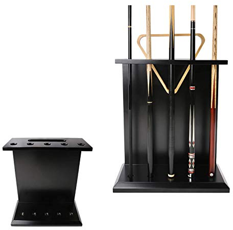 HiTbod Pool-Queue-Rack, 5-Loch-Pool-Queue-Halter, Für Fitnessstudio, Pool-Queue-Ständer, Queue-Billard-Zubehör/Black/60Cm*50Cm*20Cm