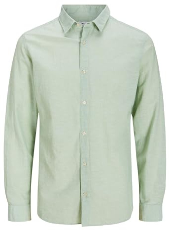 JACK&JONES PLUS Herren Jjebreeze Shirt Sn Pls Langarmhemd, Iceberg Green, 5XL Große Größen EU