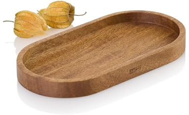 AdHoc ST41 Untersetzer für diverse Pfeffermühlen oder Salzmühlen POSTO | Menage-Tablett auch für Kerzen, zum Servieren von Kaffee, Tee, Milch & Zucker uvm. | Akazienholz 16cm x 8,5cm