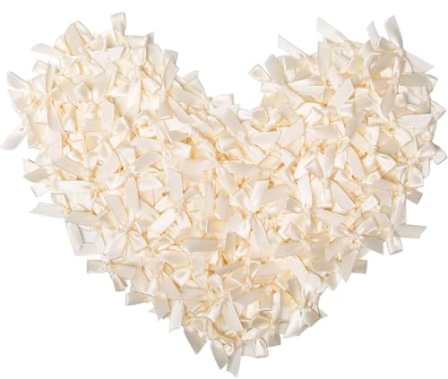 Keboyoe 200 Stück Beige Satinschleifen Klein 4.5cm Kleine Schleifen | zum Basteln Satinschleifen Mini Satinband Schleifen für Scrapbooking, Karten,Geschenkverpackung,Hochzeit Dekoration