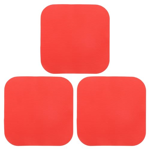 sourcing map 3Pcs Rubber Jar Opener Grippers Pads, Heat-Insulated Grippers Pads (Red)