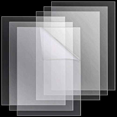 AHAQU Lot de 6 feuilles acryliques transparentes A3, 420 x 300 x 3 mm, panneaux plexiglas pour décoration d'intérieur, projets de bricolage, cadre photo, présentation de peinture