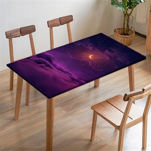 Morbuy Rechteckige Drucken Elastische Tischdecke, Rechteckig Tischdecke mit Gummizug Spanntischdecke Gartentischdecke für Outdoor Picknick Camping Partys (Wolken,4ft=122x61cm)