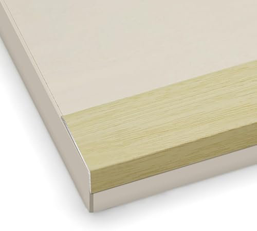 SFQEVHRZ Fußbodenschwelle Transition Strip， Rutschfester Kantenschutz aus Holzmaserung, Kantenleiste aus Aluminiumlegierung for Türen/Flure/Treppen, Nahtabdeckung for Vinyl-Bodenschwellen(White Oak)