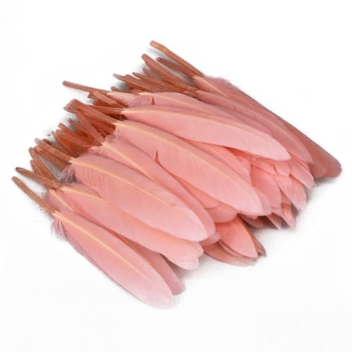 Anevous 200 Stück Federn, Federn zum Basteln Federn Lang Bastelfedern zum Karnival Dekoration, Feder Deko für DIY Basteln, Traumfänger, Hochzeit Deko, Kopfschmucksfedern Ohrring,Rosa