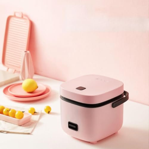PanHuiWen Rice Cooker And Steamer 2 Person, Small Rice Cooker And Steamer Portable Multi Cooker Battery 2 Cup, Fast Cooking without Burning,Pink
