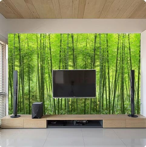 vjdlflihlh Papier Peint Photo Personnalisé Art Du Bambou Peinture Murale Salon Tv Fond Mural Décor À La Maison Papier Peint 3D-300Cmx210Cm