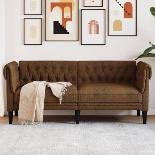 IKAYAA Chesterfield Sofas Chesterfield Sessel Sofa 2 Sitzer Couch Wohnzimmer Vintage Polstersofa Wohnzimmersofa Retro Polstercouch Loungesofa
