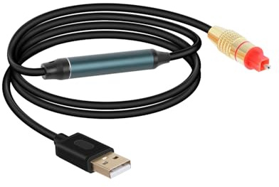 Adaptateur audio usb vers optique yanboronsn, convertisseur numérique spdif audio usb a vers fibre, adapté pour ordinateur, boîtier fibre optique de connexion pour ordinateur portable (2m / 6,5 pieds)