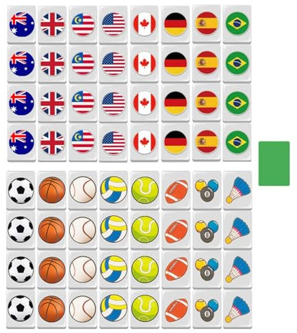 Seaside Escape Game Blocks Mahjong Brettspiele Set, Mahjong-Spiel Mit 65 Spielsteinen Und Flaggenmuster, Steine Spiel Mit Flaggenmustern, Mahjong-Set Mit Fluchtspiel, Für Mahjong-Spieler Und Sammler