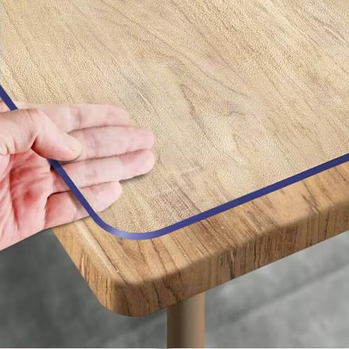 Royhom Tischfolie Transparent, Durchsichtige Tischdecke 80x140 cm, Glasklar Folie Tischschutz Wasserdicht PVC Tischauflage Transparent, Blasenfrei, Nicht Glänzt, Mattiert Klare