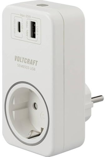 VOLTCRAFT SEM6503 Energiekosten-Messgerät USB-Schnittstelle, USB-Messung (Ladeleistung), inkl. Funksteckdose, Datenexpo