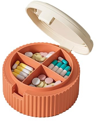 Organizador de pastillas de viaje, caja de pastillas,Caso de dispensador de medicina diaria con taza de agua plegable | Accesorios portátiles de bolso pequeño para suplemento, almacenamiento de bolsil