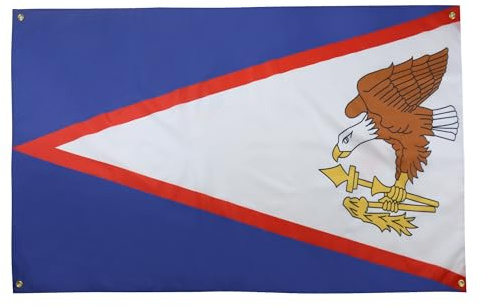 AZ FLAG Drapeau Samoa américaines 150x90 cm Polyester Léger 4 Œillets | Usage intérieur Drapeau décoratif coutures doubles et bords renforcés avec œillets métalliques