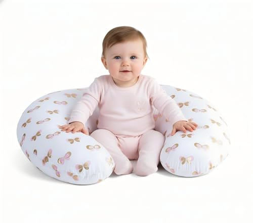 Little Grape Land Stillkissen klein für Baby | Mikrofaser-Polyester | Mit abnehmbarem, waschbarem Kissenbezug, Schmetterling Muster, Oeko-TEX Standard 100
