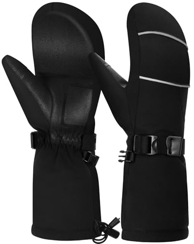 BLUEVER Guantes de Esquí para Adultos, Mitones Impermeables y Térmicos para Hombre y Mujer, Guantes de Invierno para Nieve con Pantalla Táctil