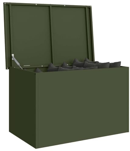 vidaXL Cassa per cuscini da giardino Acciaio zincato 80 x 50,5 x 50 cm