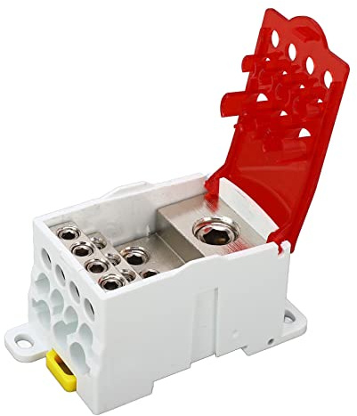 Uadme Bornier Electrique Rail DIN, UKK 690V Boîte de Jonction de Puissance Universelle, pour Armoires de Distributio, Armoires Haute Tension (Rouge, 400A)