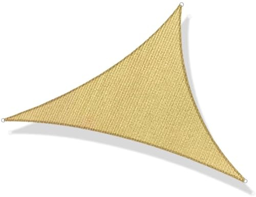 Toldo triangular para exteriores, permeable al agua y al aire, con anillos en D de acero inoxidable, bordes curvados, bloqueador de luz solar para patio, cochera, jardín, balcón (3,6 x 3,6 x 3,6 m)