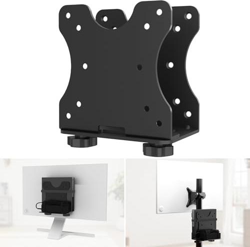 Yaotieci Support réglable pour mini PC mural et sous table, également pour bras de moniteur et support de moniteur, VESA 75 x 75/100 x 100, compatible avec NUC, Mac mini, pour Lenovo HP ACEMAGICIAN P1