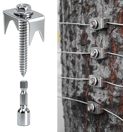 Sumloty 50-Pack 304 Stainless Steel Fence Staples, 1.6 Inch Reusable Fence Screw Nails for Wire Mesh and Woven Fencing, Easy Install with Power Drill