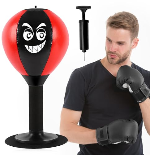 Riisoyu Punching ball tavolo ufficio punching ball con ventosa, resistente palla Rage Bag Desktop Punching Bag Mini sacco da boxe per attività a casa e in ufficio per alleviare lo stress