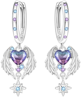 MISEFF 925 Sterling Silber Zirkonia Ohrhänger für Damen – Elegante Ohrringe mit Stern und Tiermotiven，Modeschmuckgeschenke, geeignet für empfindliche Ohren
