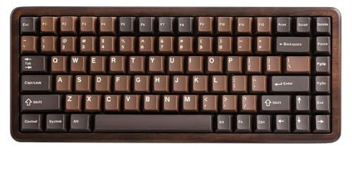 YUNZII WOOD84 Wireless Mechanical Keyboard,75% Layout Wood Gaming Keyboard,BT/2.4G/USB-C,RGB Backlit Tray Mount Hot-swap Keyboard with PBT Dye-Sub Keycaps for Mac&Win (Wood, Candy Switch)