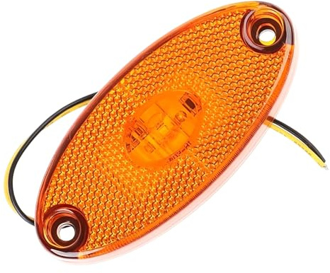 Smbxjer Feu de Position Latéral LED Jaune 12V pour Camping-car, Camion et Remorque, Feu de Gabarit Ambre Étanche avec Bornes à Fourche, Lampe de Signalisation de Sécurité et Haute Visibilité