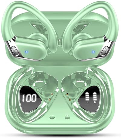 Cuffie Bluetooth Sport, 50 Ore Cuffie Wireless con Cancellazione Rumore Mic, Auricolari Bluetooth 5.4 HiFi Stereo, Cuffiette Bluetooth IP7 Impermeabil Running Palestra Correre, Ricarica Rapida USB-C