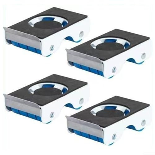4 rodillos de transporte de muebles con cerraduras de freno, herramienta de acero al carbono resistente para mover muebles grandes de hasta 350 kg, incluyendo sofás y camas (blanco)