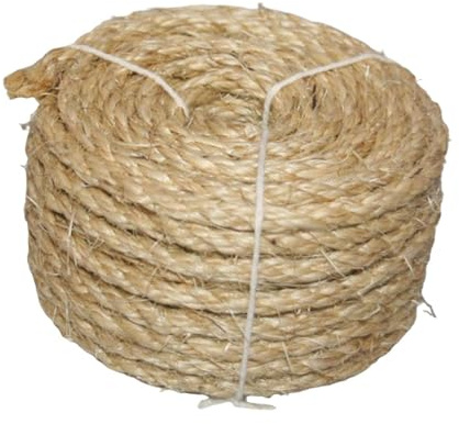 PUXZYAX Gedrehtes Kordel Wickelset aus Jute und Sisalseil zur Dekoration von Makramee und Anderen Materialien zum Anpassen von Katzenkratzbäumen zu Hause, Leinenfarbe, 6 mm x 15 m