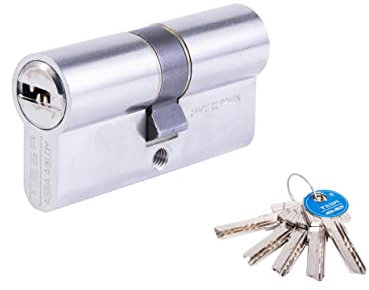 Tesa Assa Abloy M6503045N: Cilindro europeo T60, 30 x 45 mm, acabado niquelado, compatible con cerraduras de perfil europeo, uso residencial y comercial, instalación sencilla, sustitución y obra nueva