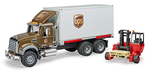 bruder 02828 - Mack Granite UPS Logistik LKW inklusive Mitnahmestapler - 1:16 Fahrzeuge, Versand & Logistik, Transporter, Paketdienst, Lieferwagen, Spielzeug
